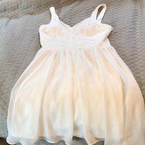 White dress with lace top from Francesca’s